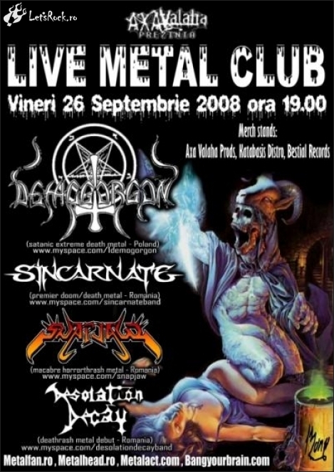 Demogorgon, Sincarnate, Snapjaw si Desolation Decay in Live Metal Club