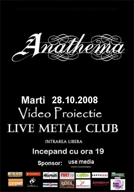 Videoproiectie Anathema in Live Metal Club