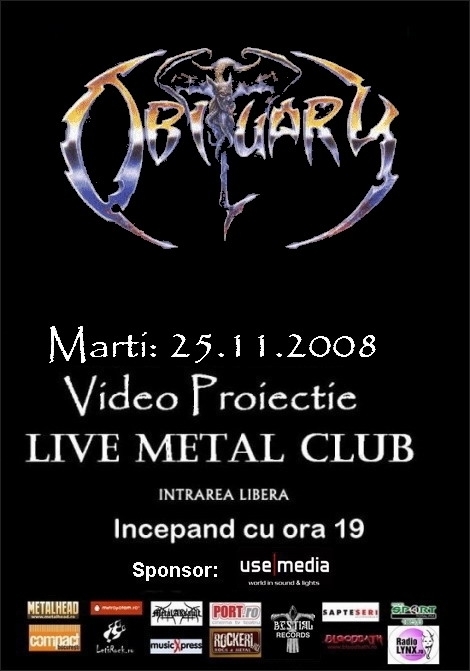 Videoproiectie Obituary in Live Metal Club