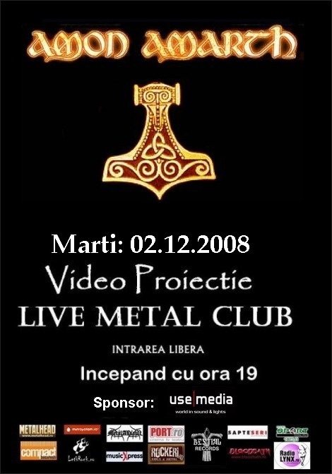 Videoproiectie Amon Amarth in Live Metal Club