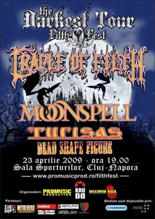 FILTH FEST TOUR cu Cradle of Filth, Moonspell si Turisas