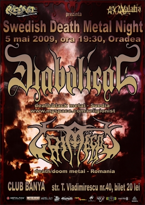 Swedish Death Metal Night cu Diabolical si Grimegod