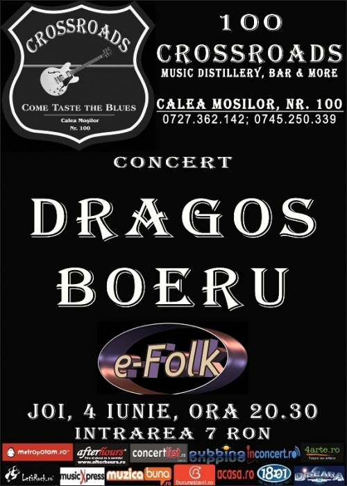 E-Folk prezinta concert DRAGOS BOERU in 100 CROSSROADS