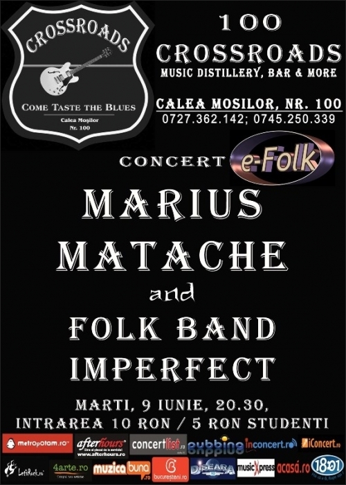 MARIUS MATACHE si FOLK BAND IMPERFECT in club 100 CROSSROADS