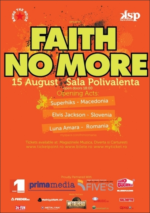 Concert FAITH NO MORE la Bucuresti