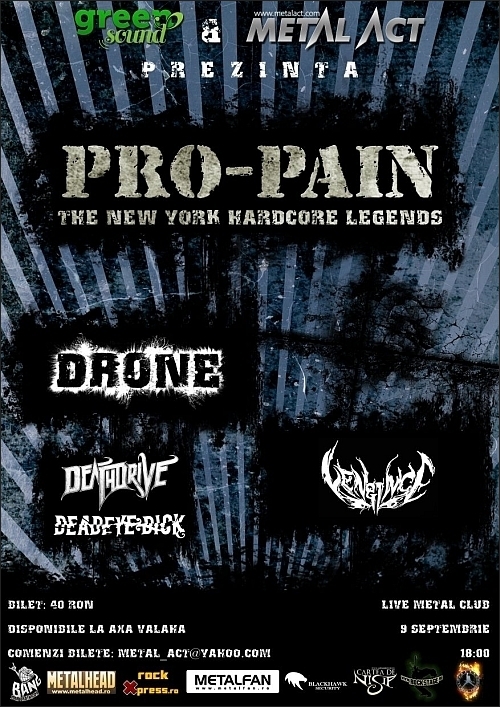 Detalii privind incendiarul show Pro Pain, Vengince si Drone din Live Metal Club