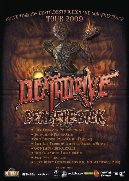 8 orase confirmate momentan in The Drive towards death, destruction and non-existence Tour