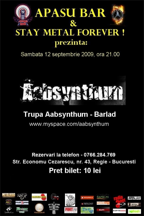 Concert Aabsynthum in Apasu Bar orgnizat de Stay Metal Forever
