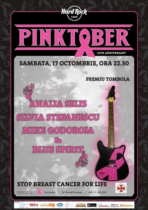 Campania Pinktober are loc an de an in toate cele 150 de locatii ale Hard Rock Cafe