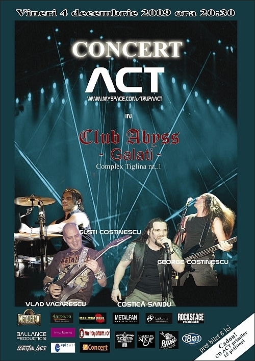Concert ACT in Galati la ABYSS ROCK CLUB