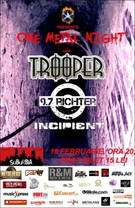 Concert Trooper in Bucuresti club Suburbia