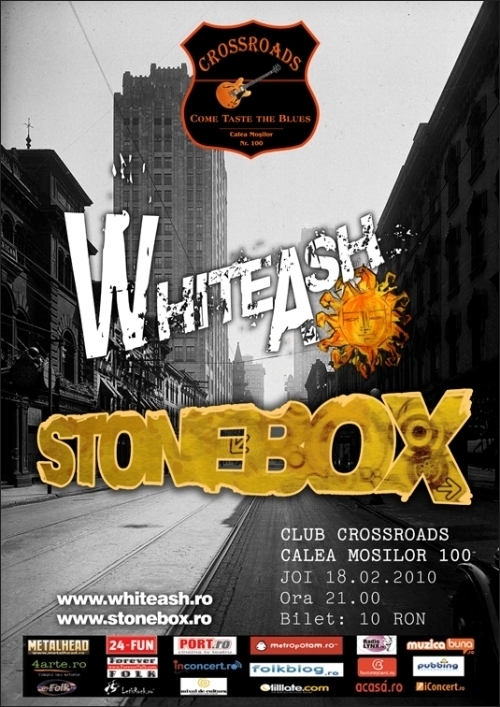 Concert WHITE ASH si STONEBOX in club 100 Crossroads