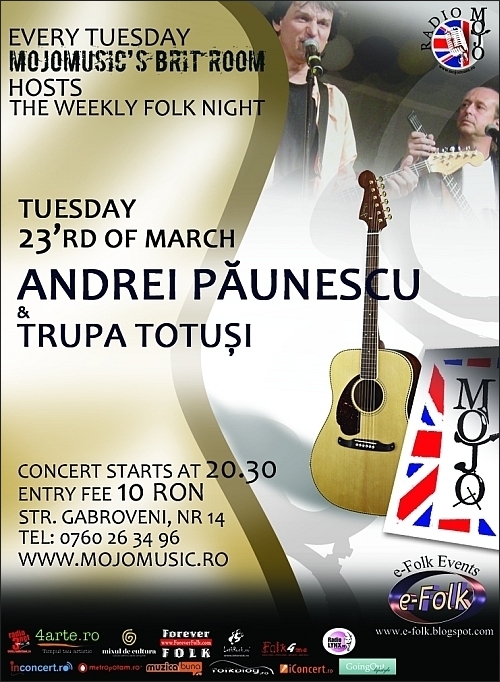 Concert Andrei Paunescu si Trupa Totusi in club MoJo BritRoom