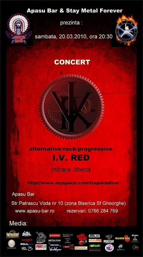 Concert alternative, rock, progressive cu I.V.Red in Apasu Bar