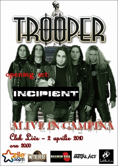 Concert TROOPER si Incipient in club Live din Campina