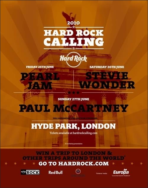 Hard Rock Cafe si Europa FM te trimit la Londra la Paul McCartney, Stevie Wonder, Pearl Jam