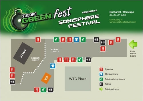 Harta si reguli de acces si la Tuborg Green Fest presented by Sonisphere