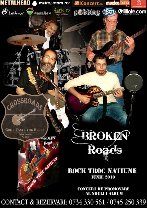 Concert BROKEN ROADS: lansare album Rock Troc Natiune