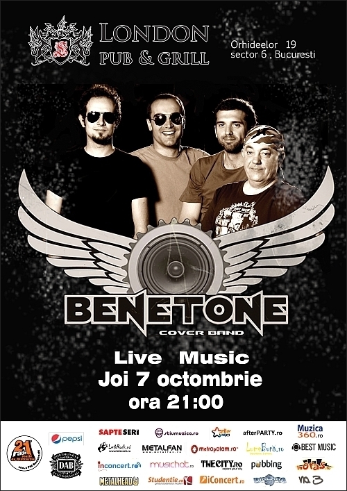 Concert BENETONE Cover Band in London Pub & Grill