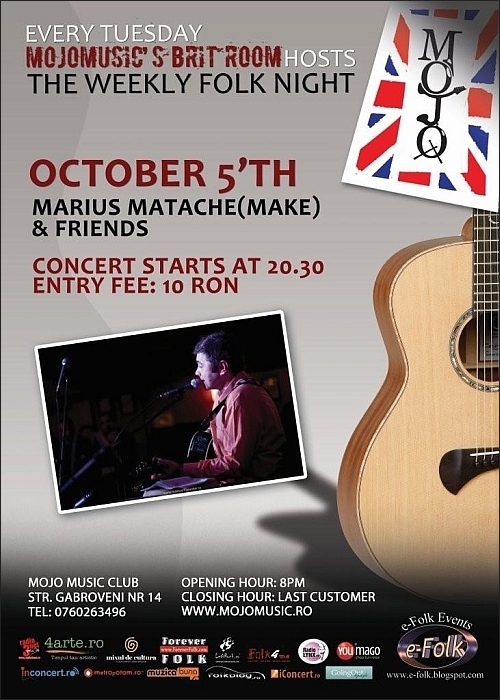Concert Marius Matache si Folk Band Imperfect in Mojo Music Club