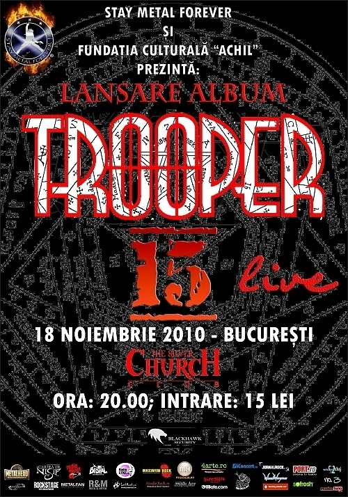 Aniversare Trooper 15 ani si lansare album live 15 in Club The Silver Church