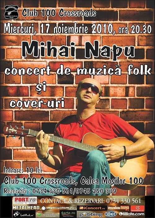 Concert Mihai Napu in club 100 Crossroads