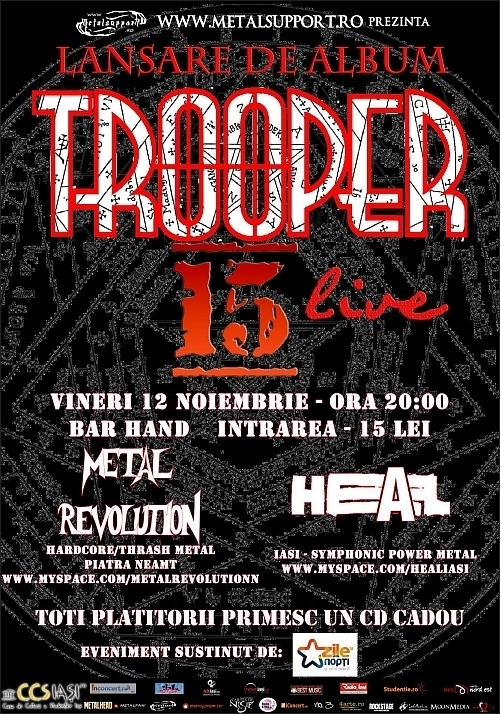 Concert Trooper, Heal si Metal Revolution in Bar Hand din Iasi