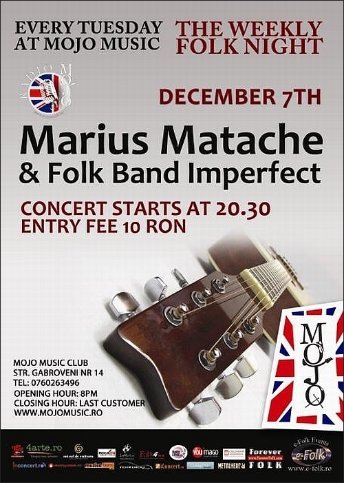 Concert Marius Matache in Club MoJo Brit Room