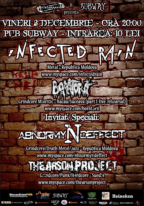 Concert Infected Rain, Boratorii, Abnormyndeffect si The Arson Project in Pub Subway