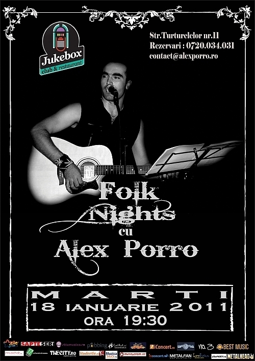 Alex Porro revine pe scena la Folk Nights in Jukebox Cafe