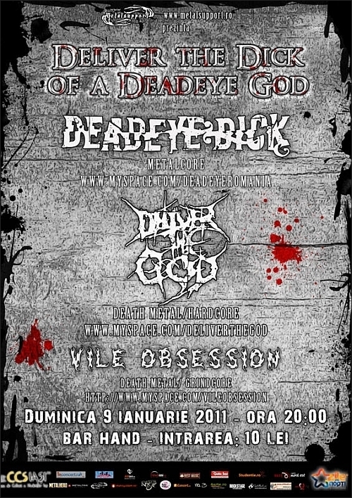 Concert Deadeye Dick, Deliver The God si Vile Obsession in bar Hand