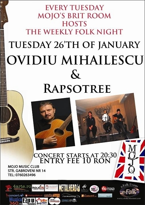 Concert Ovidiu Mihailescu si Trupa RAPSOTREE in club Mojo BritRoom
