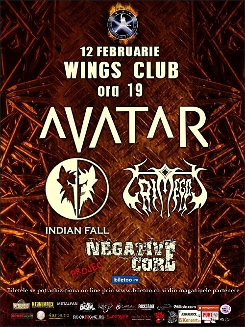 Concert Avatar, Indian Fall, Grimegod si Negative Core Project in Wings Club