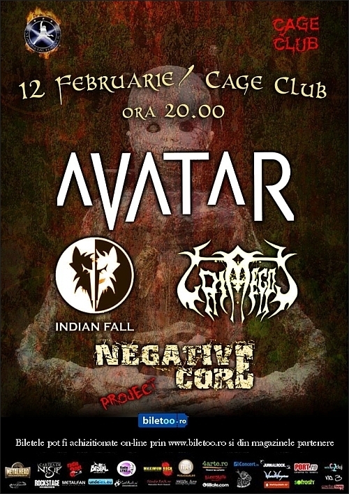 Concert Avatar, Indian Fall, Grimegod si Negative Core Project in club Cage