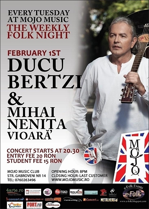 Concert Ducu Bertzi si Mihai Nenita in club MoJo Brit Room
