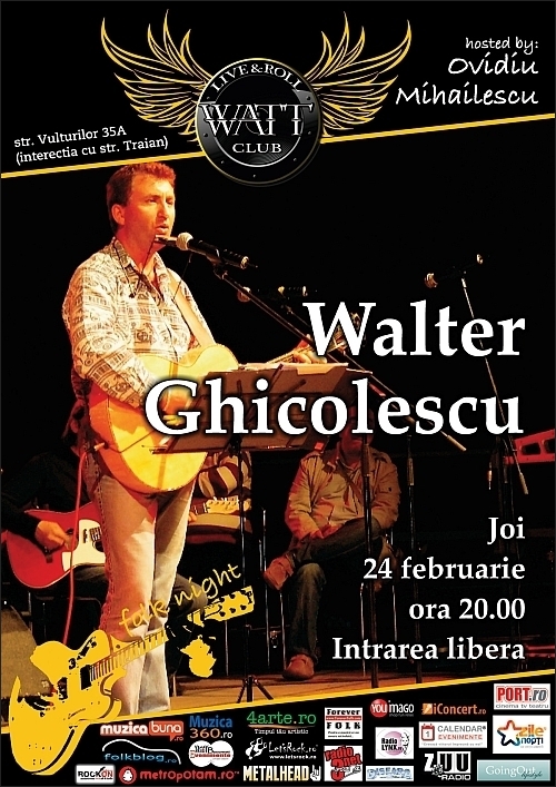 Folk Night cu Walter Ghicolescu in Watt Club