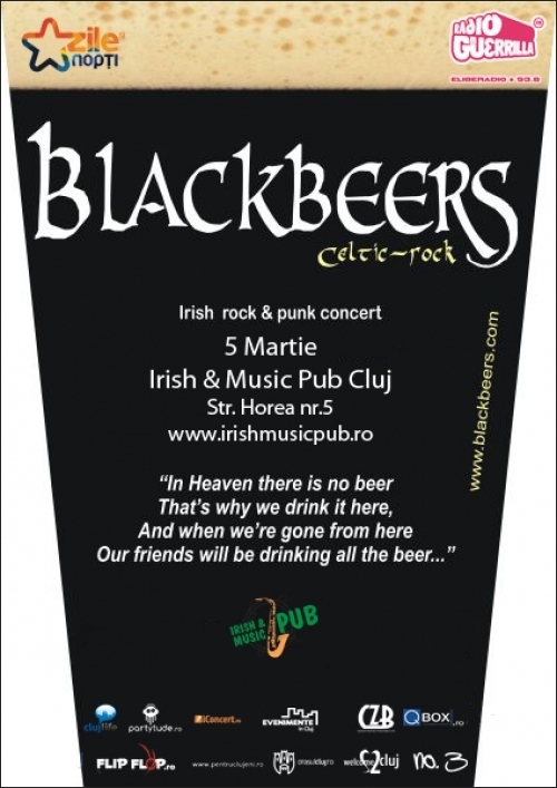 Concert Blackbeers in Irish Music Pub din Cluj Napoca