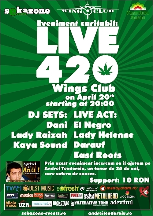 Eveniment caritabil LIVE420 in Wings Club