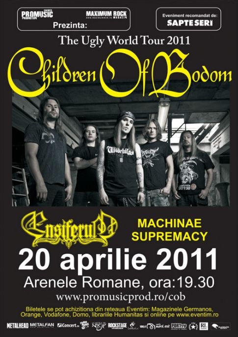 Mai putin de 3 saptamani pana la concertul Children Of Bodom, Ensiferum si Machinae Supremacy