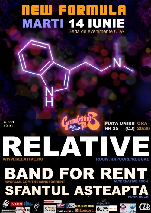 Concert Relative, Band For Rent si Sf. Asteapta in Gambrinus Pub din Cluj-Napoca