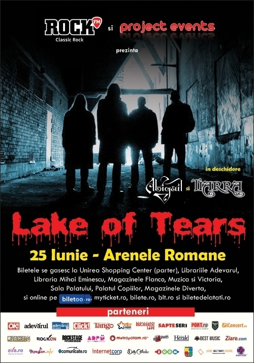 Trupele Tiarra si Abigail vor canta in deschiderea concertului Lake Of Tears la Arenele Romane