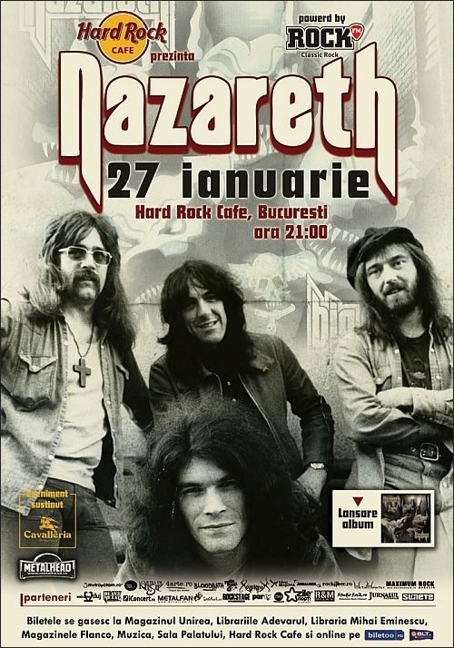 Categorii de bilete la converul live Nazareth in Hard Rock Cafe