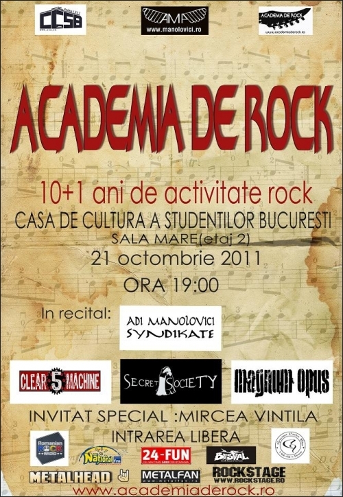 Academia de Rock - 10 + 1 ani de activitate Rock pe 21 octombrie 2011