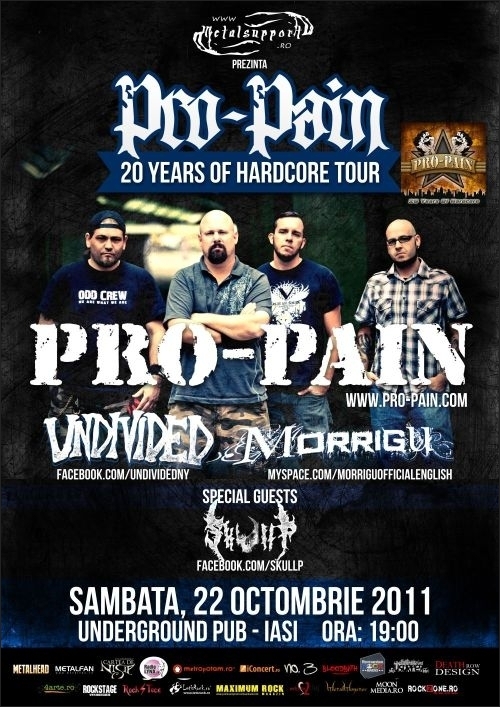 Concert PRO-PAIN in Underground Pub din Iasi in turneul 20 Years of Hardcore