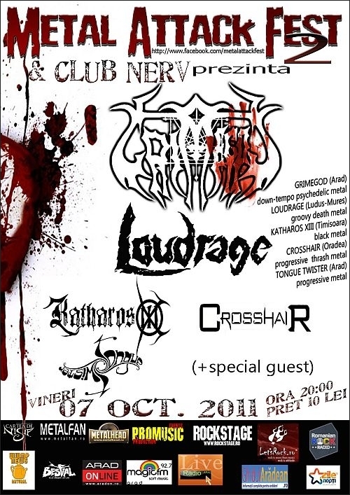 Grimegod, Loudrage, Katharos XIII, Crosshair si Tongue Twister la Metal Attack Fest II