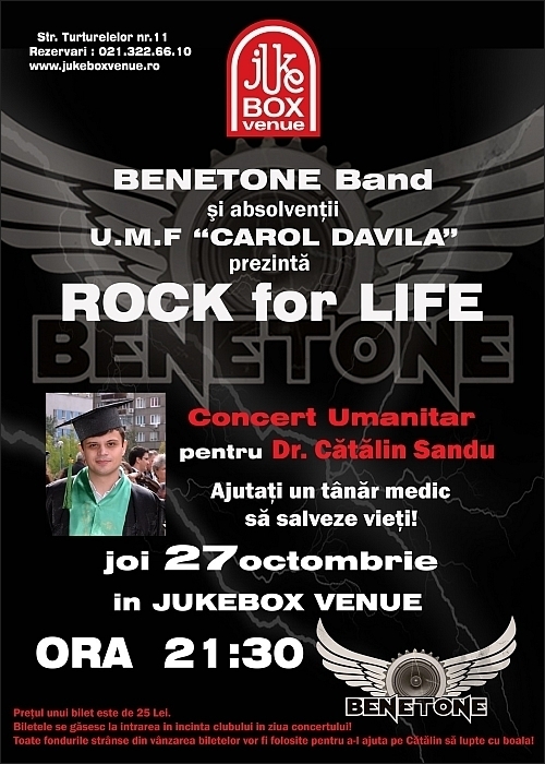 Rock for Life - concert umanitar pentru Dr. Catalin Sandu