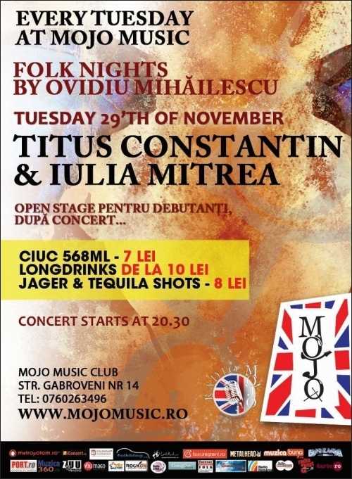 Concert Titus Constantin si Iulia Mitrea in Club Mojo
