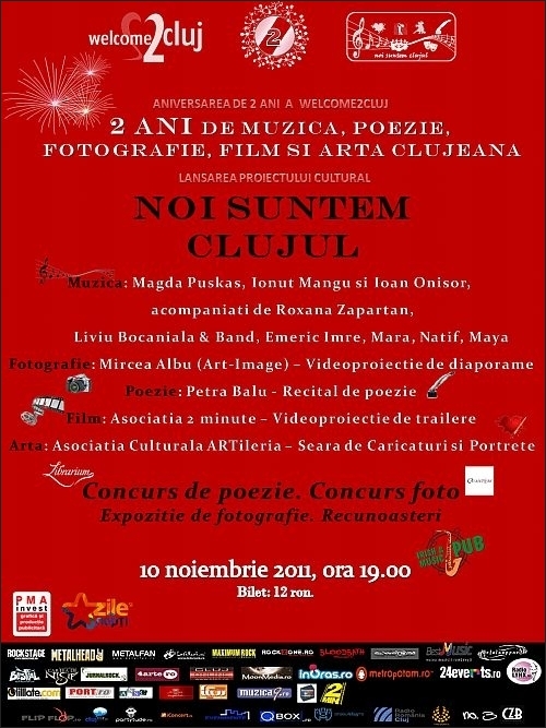 Maratonul cultural Noi Suntem Clujul - 2 ANI de muzica, poezie, fotografie, film si arta