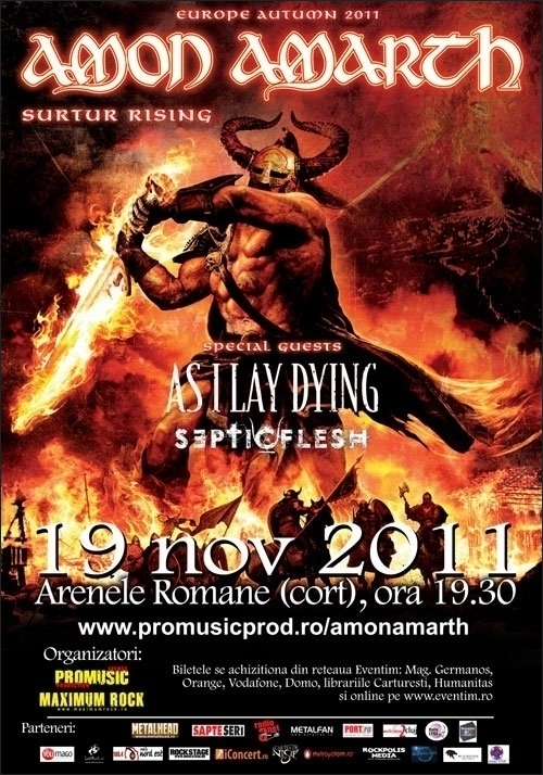 Trupa Amon Amarth va canta in Romania alaturi de As I Lay Dying