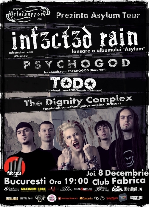 Concert Infected Rain, Psychogod, Todo si The Dignity Complex in Club Fabrica